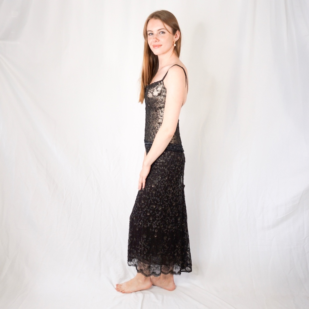 VINTAGE COUTURE Embellished Gown Rare Handmade - Picture 4 of 8